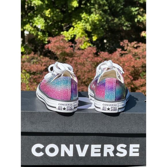 NEW Converse Girls Chuck Taylor All Star Glitter Ox Casual Sneaker - Youth 2Y - Picture 7 of 8